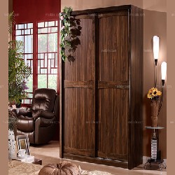 中式风格	 趟门衣柜 两门衣柜 板木结合衣柜