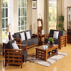 中式风格	 全实木布艺沙发套装