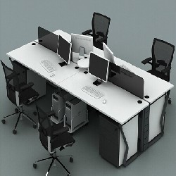 办公家具 职员屏风办公桌简约 现代4人屏风隔断工作位员工桌